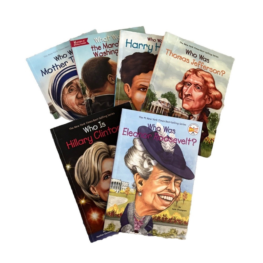 Who Was & What Was Book Lot of 6 Biographies – Kids History Series Softcovers